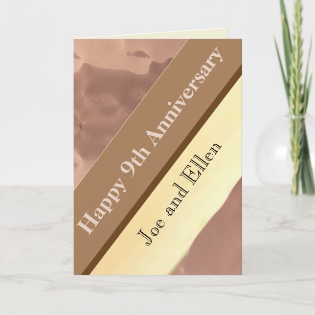 9. Hochzeitstag, Willow und Copper Karte (Vorderseite)