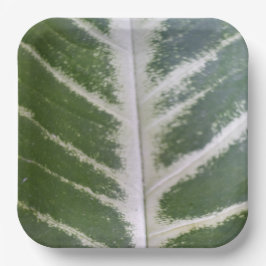 9 Inch Elegant Green Leaf Design Pappteller