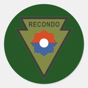 9. Infanteriedivision Recondo Taschenflecken 2 Runder Aufkleber