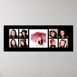 9 Instagram-Fotos mit großem Mittelbild Poster