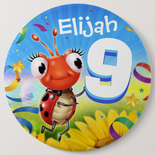 9 Jahre Abzeichen für Geburtstage Button