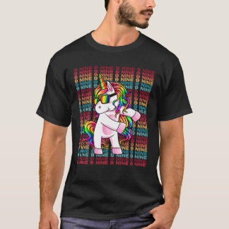 9 Jahre alt Einhorn Blüte 9. Geburtstag Einhorn T-Shirt
