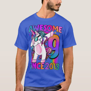 9 Jahre alt Einhorn Dabbing 9. Geburtstag Girl Uni T-Shirt