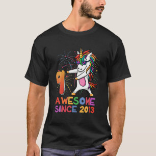 9 Jahre alt Einhorn Flossing 9. Geburtstag Mädchen T-Shirt