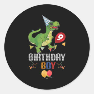 9 Jahre alt Geschenke 9. Geburtstag Junge Rawr I m Runder Aufkleber