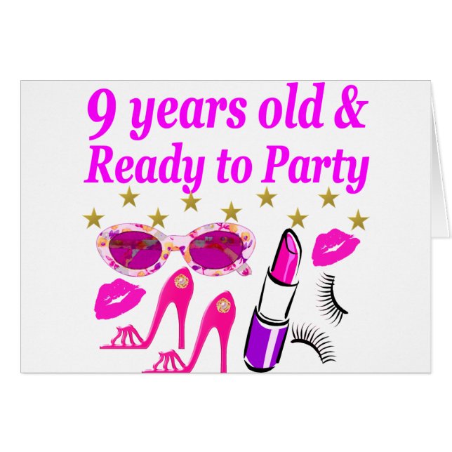 9 JAHRE ALT UND LESEN SIE Y ZU PARTY KLEINEN DIVA- (Vorderseite (Horizontal))