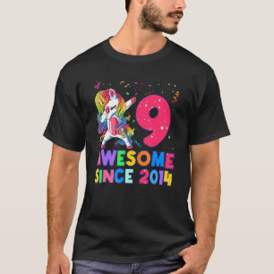 9 Jahre alte Geschenke Dabbing Einhorn Regenbogen T-Shirt
