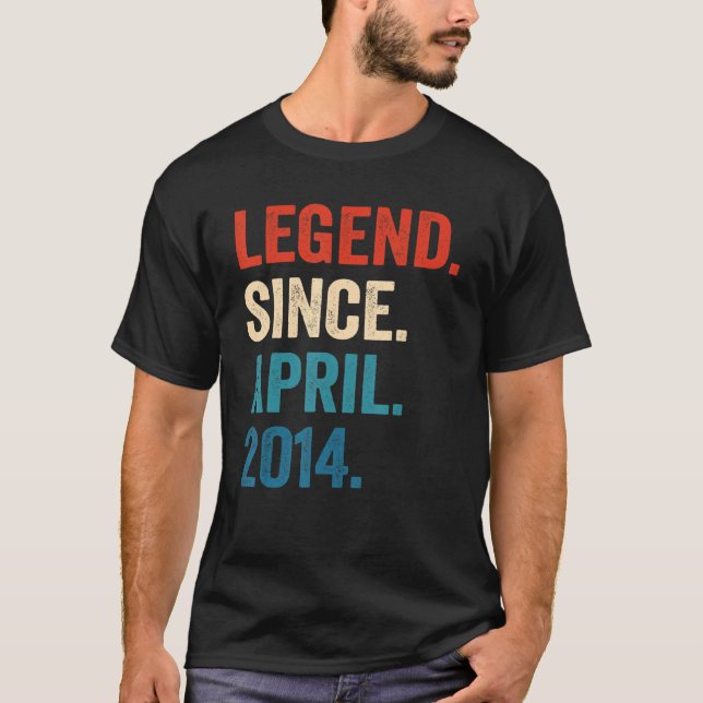 9 Jahre alte Geschenke Legend seit 9. April 2014 9 T-Shirt (Vorderseite)