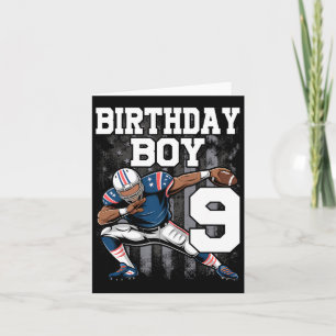 9 Jahre alter Boy Football Player 9. Fußball Gebur Karte