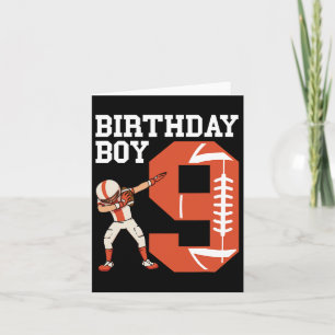 9 Jahre alter Boy Football Player 9. Fußball Gebur Karte