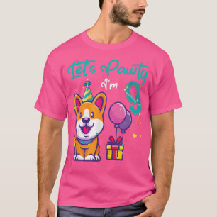 9 Jahre alter Corgi Hund Lover 9. Geburtstag Lasst T-Shirt