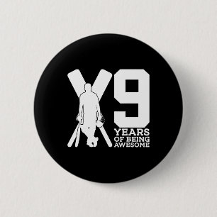 9 Jahre Awesome Cricket 9. Geburtstag Button
