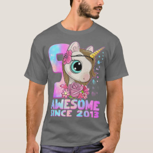 9 Jahre Niedliches Einhorn Phantastisch seit 2013 T-Shirt