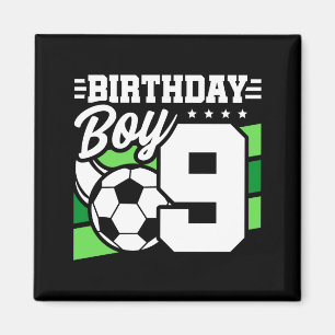 9-jähriger Fußballparty 9. Geburtstag Junge Magnet