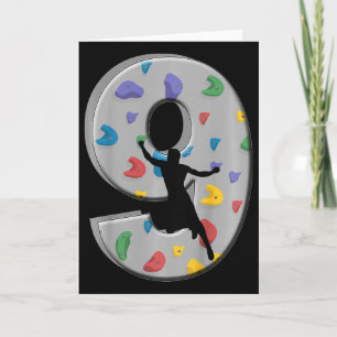 9-jähriger Kletterer Geburtstag Bouldering Kletter Karte