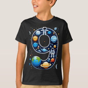 9-jähriger Weltraum-Astronaut 9. Geburtstag Junge T-Shirt