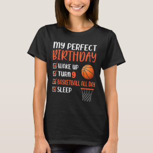 9-jähriges Basketball Geburtstagsparty 9. Kinderta T-Shirt