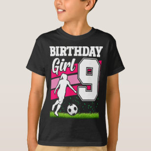 9-jähriges Fußball-Geburtstagsfeier-Thema 9. für M T-Shirt