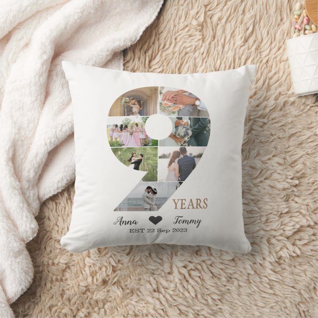 9-jähriges Hochzeitstag Kissen (Decke)