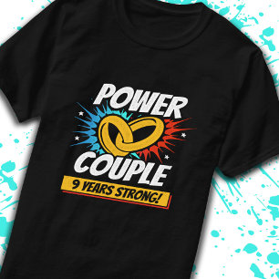9. Jubiläum Verheirateten Paare 9 Jahre stark T-Shirt