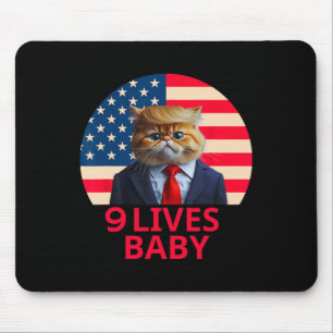 9 Leben Von Katze Trump 2024 Sieg Sieg Gewinner Tr Mousepad