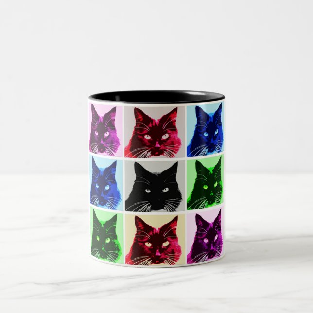 9 Leben Zweifarbige Tasse (Mittel)