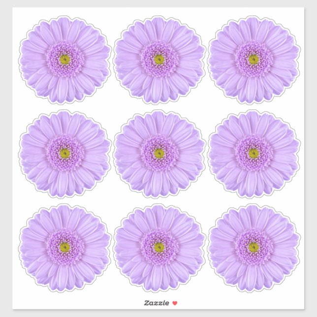 9 Lila Gerber Daisy Blume Kiss-Cut Stickers Aufkleber (Blatt)