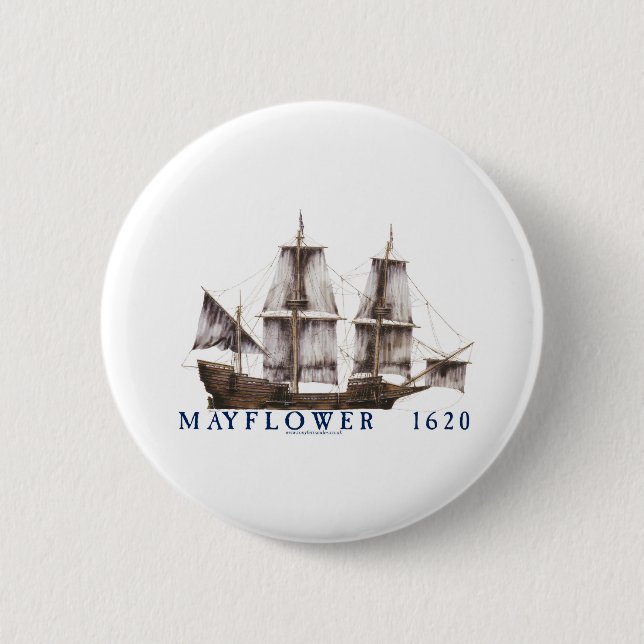 9 mayflower Schiff Button (Vorderseite)