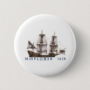 9 mayflower Schiff Button