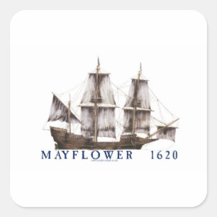 9 mayflower Schiff Quadratischer Aufkleber