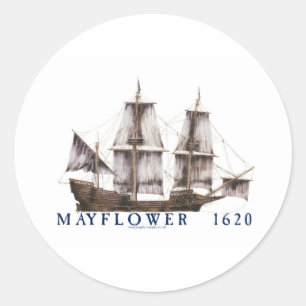9 mayflower Schiff Runder Aufkleber