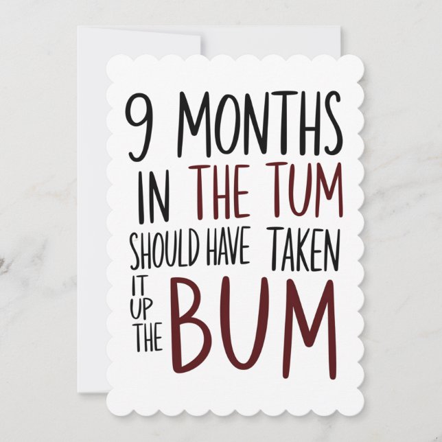 9 Monate in der Summe hätte es blass sonnig machen Einladung (Vorderseite)