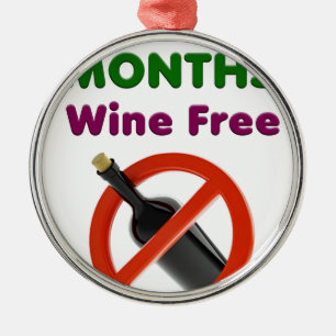 9 Monate Wein frei, schwangere Frau, Schwangerscha Silbernes Ornament