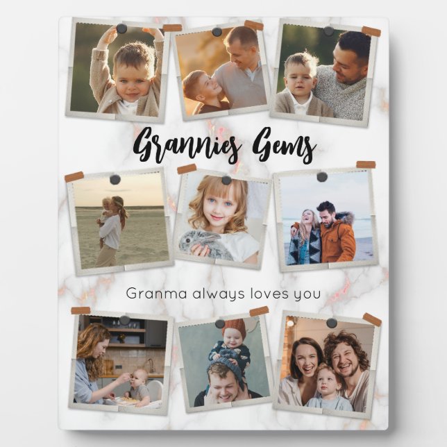 9 Neun Foto Moderne Elegante Collage Familie Liebe Fotoplatte (Vorderseite)