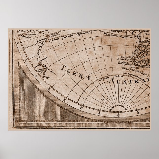 9 Panel Sepia Version de L'Isle World Map 7 Poster (Vorne)