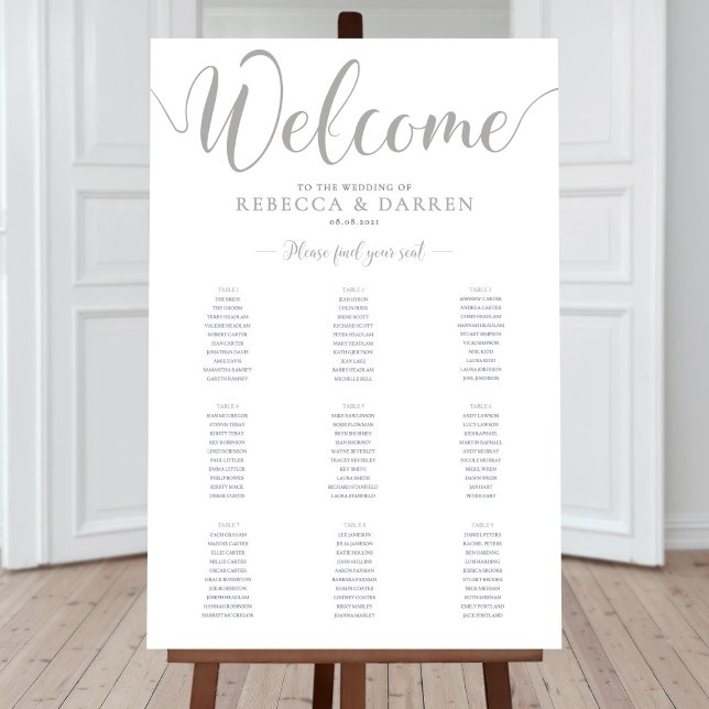 9 Personalisierte Silber-Hochzeitstabelle Poster (Von Creator hochgeladen)