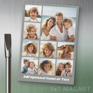 9 Photo Carré Collage - Magnet texte blanc