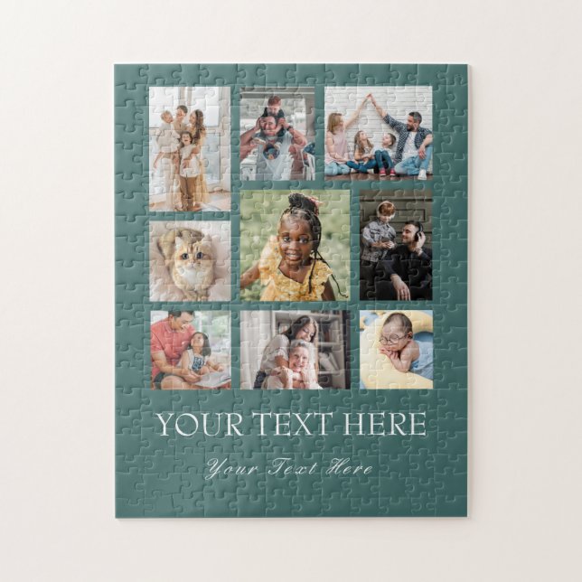 9 Photo Collage Family Puzzle (Vertical)