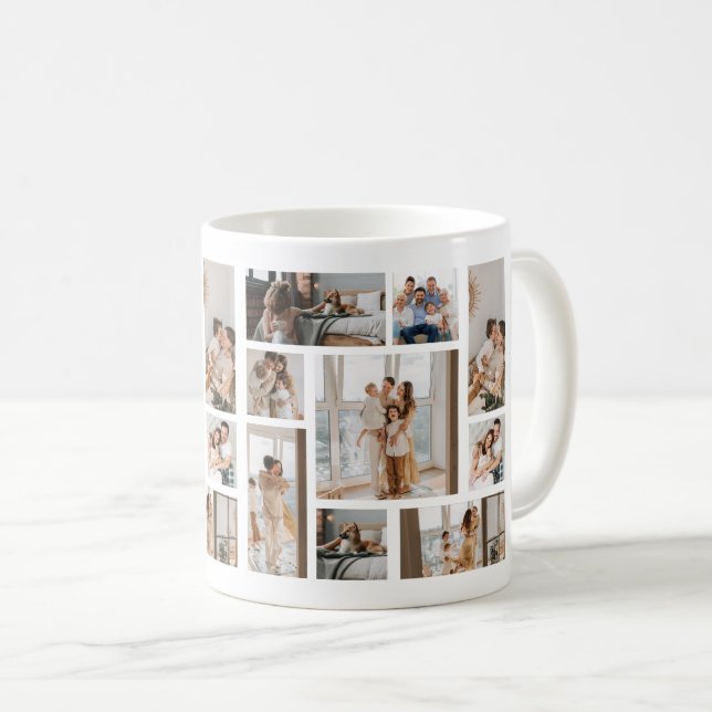 9 Photo Collage Modèle Personnaliser le café Mug (Devant droit)