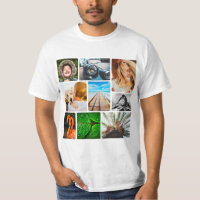 9 Photo Collage Modèle Rond Corners T-shirt