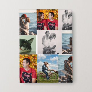 9 Photo Custom Personalized Collage Button