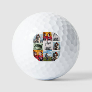 9 Photo Custom Personalized Collage Golfball