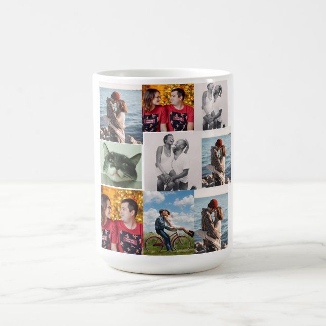 9 Photo Custom Personalized Collage Kaffeetasse (Mittel)