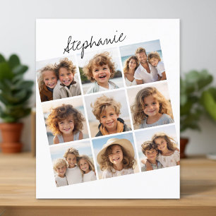 9-Quadrat-Fotocollage - Schwarz-Weiß-Notizkarte