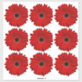 9 Red Gerber Daisy Blume Kiss-Cut Stickers Aufkleber