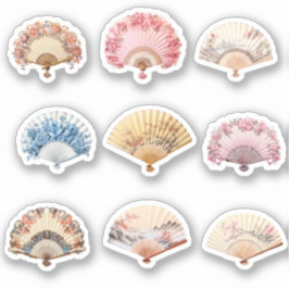 9 Rokoko Handfan, kundenspezifisch geschnitten Vin Aufkleber