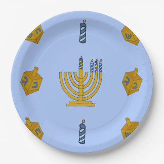 9" runde Papierplatte Chanukah Pappteller