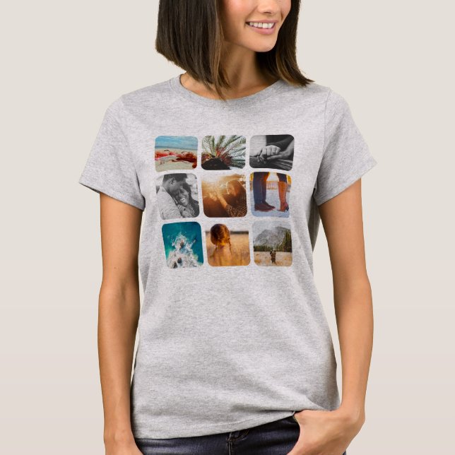 9 Rundrahmen für Fotomodulenquadrat T-Shirt (Vorderseite)