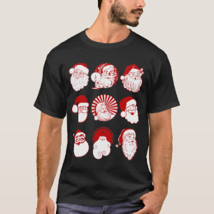 9 Santas - schwarzes T-Shirt mit kurzer Ärmel für