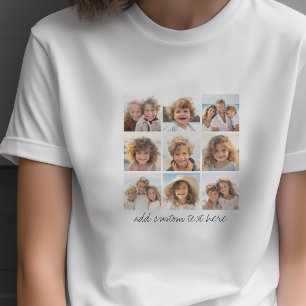 9 Square Foto Collage - Schwarz und Weiß T-Shirt